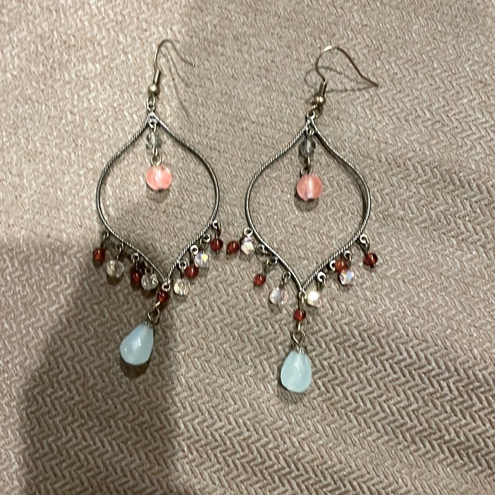 3” dangled tear drop earring set